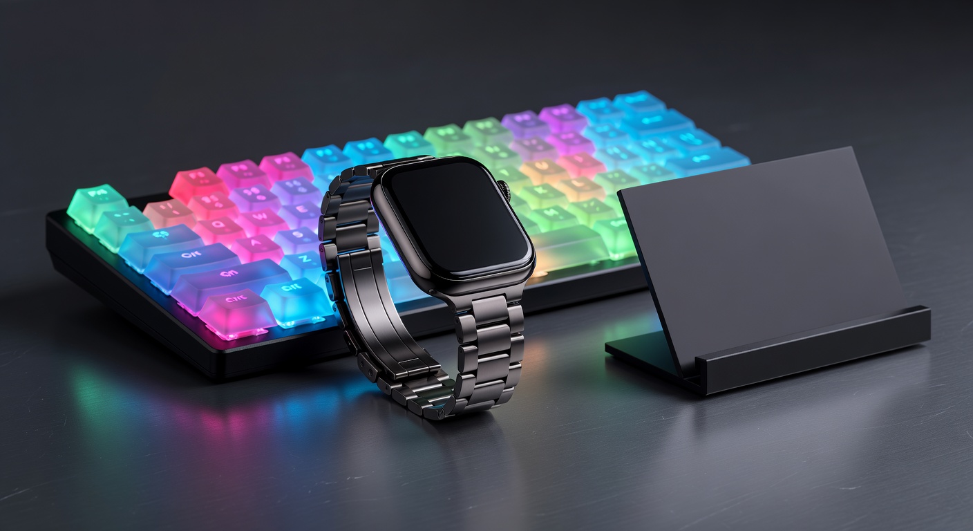 Obsidian Smart Watch with metallic band